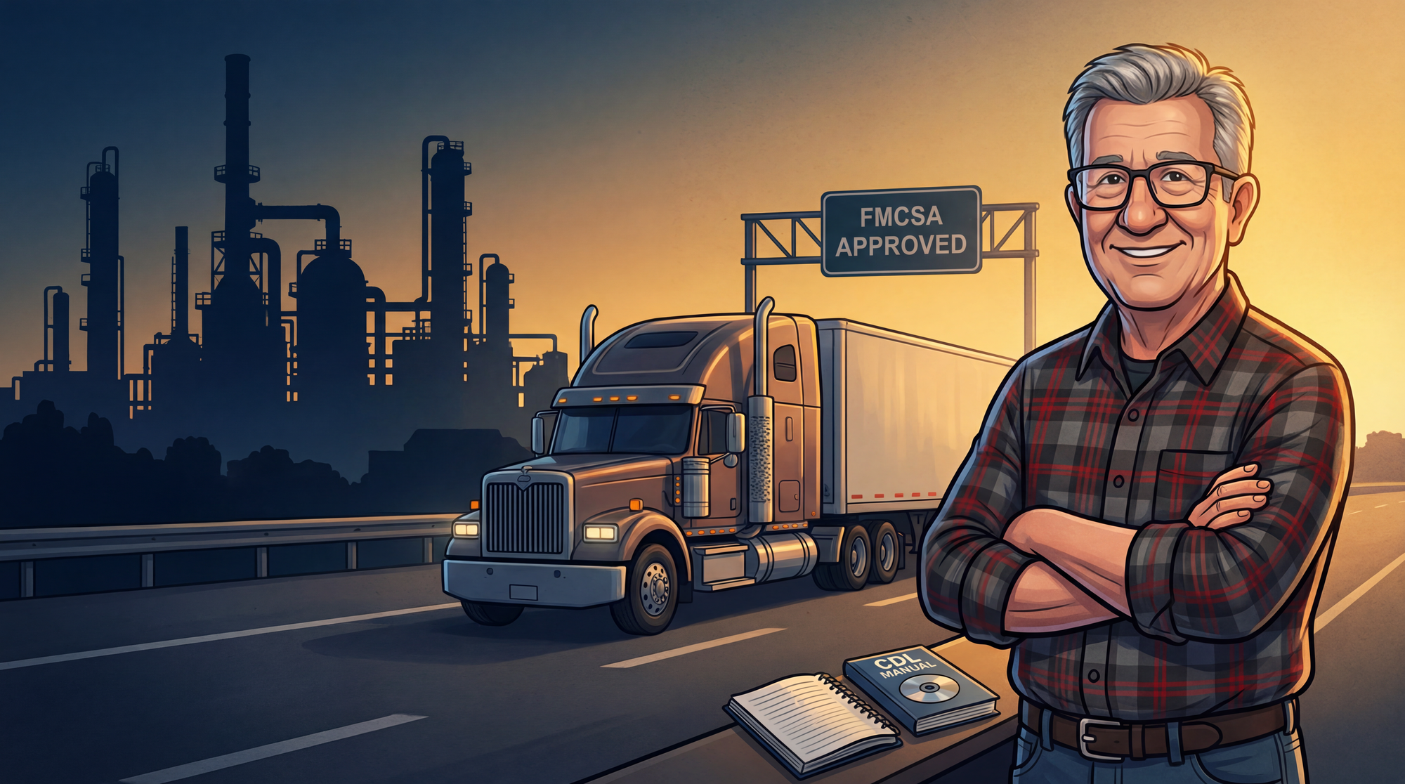 Terence Mullins on the highway with a commercial truck